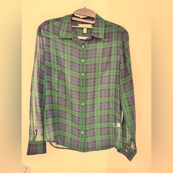 Banana Republic Petite Plaid Blouse - Picture 1 of 4